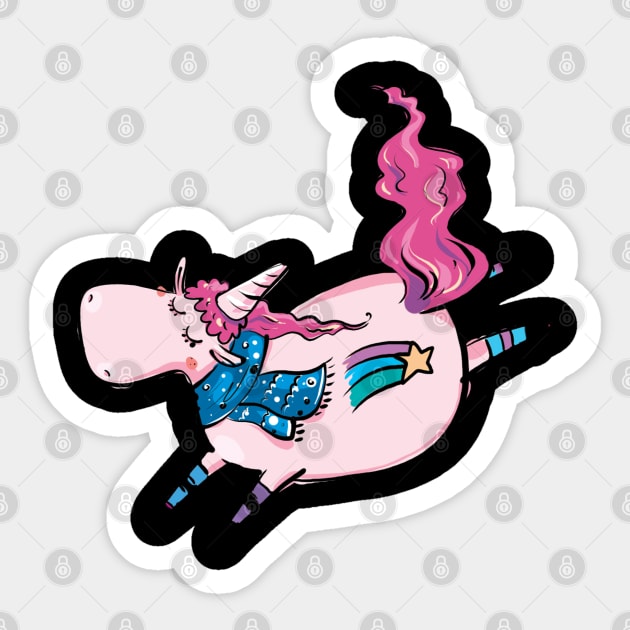 Unicorn Running Sticker by holidaystore